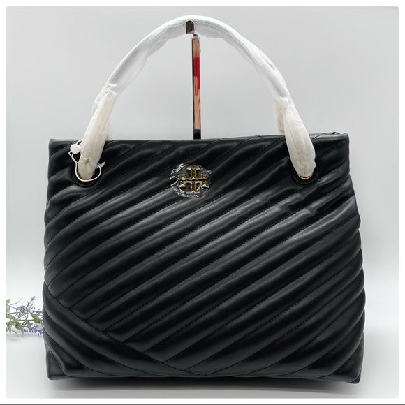 Tory Burch Kira Chevron Tote in Black